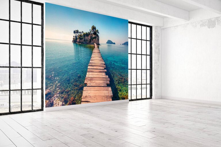 Bridge to Island Landscape Wallpaper Photo Wall Mural Wall UV Print Decal Wall Art Décor