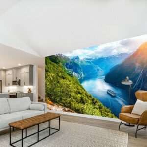River in the Mountains Wallpaper Photo Wall Mural Wall UV Print Decal Wall Art Décor