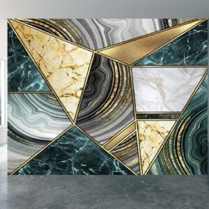 Multicolor Marble Vinyl Wallpaper - Removable Living Room Wall Decor with Stylish Marble Wall Design