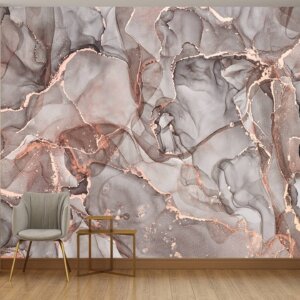 Eco-friendly Designer Wallpaper in pink marble, safe for home use.