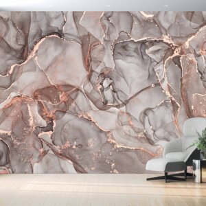 Chic Pink Marble Hallway Wallpaper, selected by top designers.