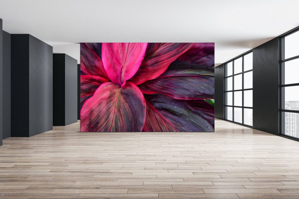 Botanical Pink Flower Wallpaper Photo Wall Mural Wall UV Print Decal Wall Art Décor