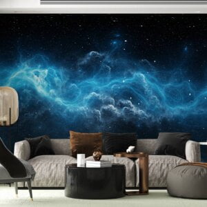 Vibrant Galaxy Wall Decor in Bedroom