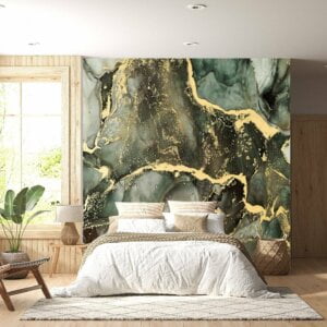 Light Green Marble Wallpaper - Vinyl Wallpaper, Living Room Wallpaper, Marble Wall Design, Wall Decor, Removable Wallpaper
