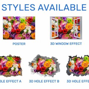 Wall Flower Sicker - Flower Wall Decal, Peel and Sick, Removable Vinyl, Easy to Install, Wall Decor, Flower Wall Mural