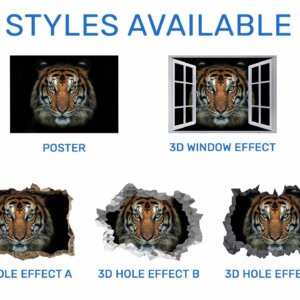 Tiger Wall Decal - Animal Wall Sticker, Self Adhesive Wall Decal, Vinyl Wall Decor, Animal Print