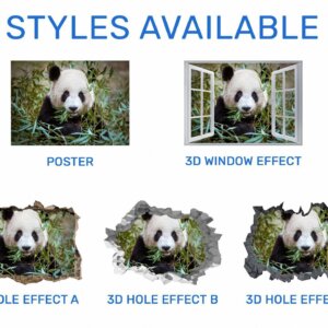 Panda Wall Decal - Self Adhesive Wall Sticker, Animal Wall Sticker, Bedroom Wall Sticker, Removable Vinyl, Wall Decoration