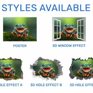 Frog Wall Decal - Self Adhesive Wall Sticker, Animal Wall Decal, Bedroom Wall Sticker, Removable Vinyl, Wall Decoration