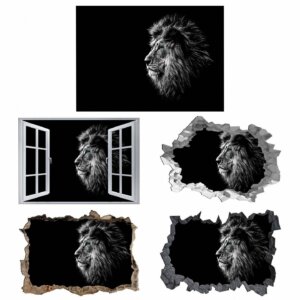 Lion Wall Art - Self Adhesive Wall Sticker, Animal Wall Decal, Bedroom Wall Sticker, Removable Vinyl, Wall Decoration