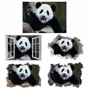 Panda Wall Sticker - Self Adhesive Wall Sticker, Animal Wall Decal, Bedroom Wall Sticker, Removable Vinyl, Wall Decoration