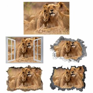 Lion Wall Sticker - Self Adhesive Wall Decal, Animal Wall Decal, Bedroom Wall Sticker, Removable Vinyl, Wall Decoration