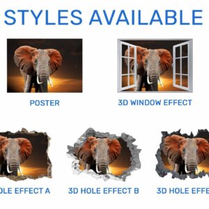 Elephant Wall Decal - Self Adhesive Wall Decal, Animal Wall Decal, Bedroom Wall Sticker, Removable Vinyl, Wall Decoration