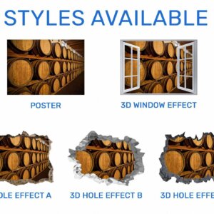 Wine Barrel Wall Decor - Peel and Stick Wall Decal, Vinyl Wall Decal ,Nature Wall Sticker, Wall Decor for Bedroom, Easy To apply, Wall Decor, Living Room Wall Sticker