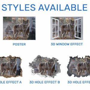 Wolf Wall Decal - Self Adhesive Wall Decal, Animal Wall Decal, Bedroom Wall Sticker, Removable Vinyl, Wall Decoration