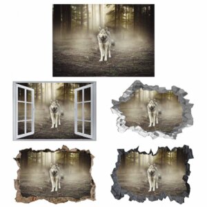 Wolf Wall Sticker - Self Adhesive Wall Decal, Animal Wall Decal, Bedroom Wall Sticker, Removable Vinyl, Wall Decoration