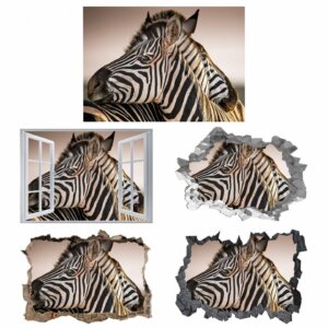 Zebra Wall Decal - Self Adhesive Wall Decal, Animal Wall Decal, Bedroom Wall Sticker, Removable Vinyl, Wall Decoration