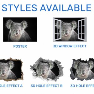 Koala Wall Decal - Self Adhesive Wall Decal, Animal Wall Decal, Bedroom Wall Sticker, Removable Vinyl, Wall Decoration