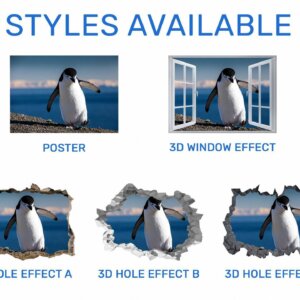 Penguins Wall Art - Self Adhesive Wall Decal, Animal Wall Decal, Bedroom Wall Sticker, Removable Vinyl, Wall Decoration