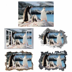 Penguin Wall Sticker - Self Adhesive Wall Decal, Animal Wall Decal, Bedroom Wall Sticker, Removable Vinyl, Wall Decoration