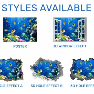 Sea Life Aquarium Wall Sticker - Peel and Stick Removable Wall Art - Printable Ocean Wall Art - Perfect for Bedroom and Living Room Wall Decoration