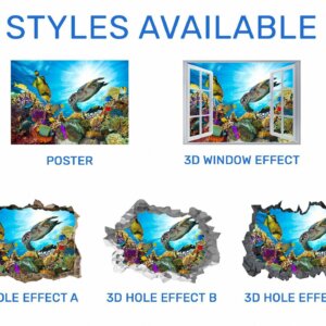 Coral Reef Wall Sticker - Vibrant Sea Life Wall Decal - Easy to Install - Perfect for Bedroom Wall Décor