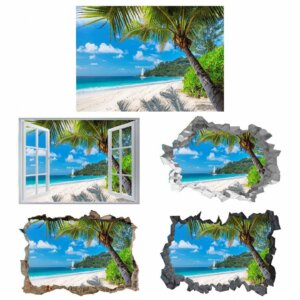 Wall Sticker Beach - Peel and Stick Wall Decal, Vinyl Wall Decal ,Nature Wall Sticker, Wall Decor for Bedroom, Easy To apply, Wall Decor, Living Room Wall Sticke