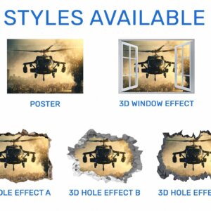 Helicopter Wall Sticker - Plane Wall Sticker, Vinyl Sticker, Bedroom Wall Decor, Self Adhesive Wall Sticker, Living Room Wall Art, Office Wall Sticker