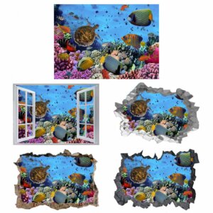 Coral Reef Wall Décor - Vibrant Sea Life Wall Decal - Easy to Install - Perfect for Bedroom Wall Décor