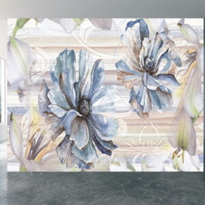 Abstract flowers design for living room