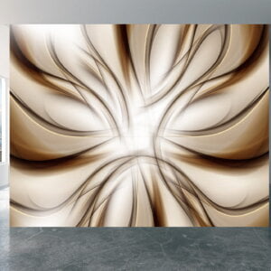 Abstract Brown Waves Wall Mural - Peel and Stick Removable Wallpaper