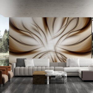 Waterproof wallpaper with serene wave patterns