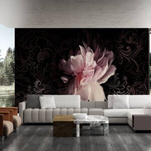 Waterproof home wallpaper with hand-painted flower patterns.