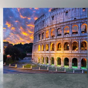 Colosseum sunrise mural ideal for studies and history-themed rooms