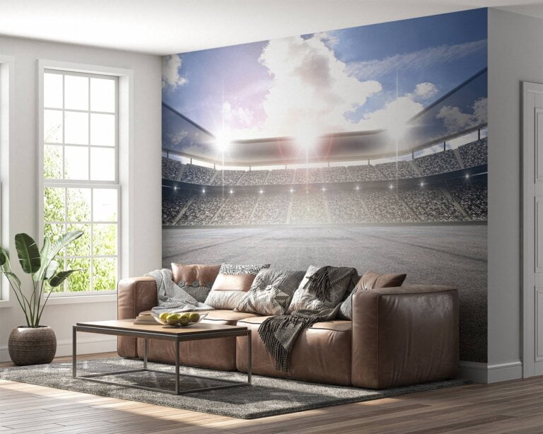 Dynamic race track design on wall mural