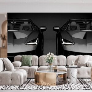 Close-up of luxury car details on wall mural