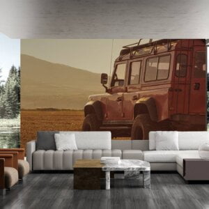 Close-up of 4x4 car details on wall mural