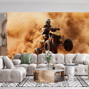 Close-up of quad bike details on wall mural