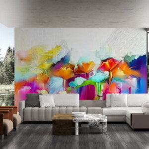 Waterproof wallpaper bursting with color and creativity