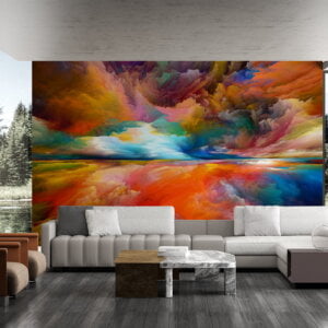 Waterproof mural capturing the beauty of nature in vibrant hues