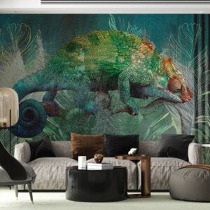 Waterproof chameleon-themed wall decor