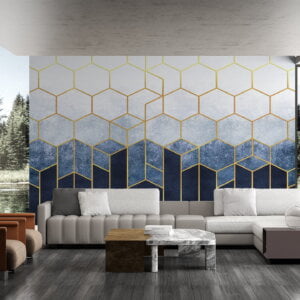 Self-adhesive wallpaper showcasing intricate tile patterns