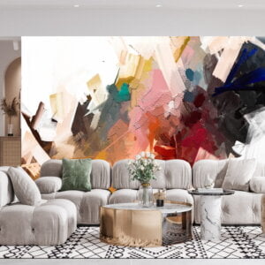 Waterproof wallpaper bursting with color and artistry