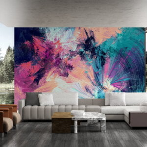 Self-adhesive wallpaper showcasing dynamic color patterns