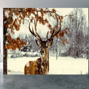 Self-adhesive Winter Deer Scenery Wall Mural roll