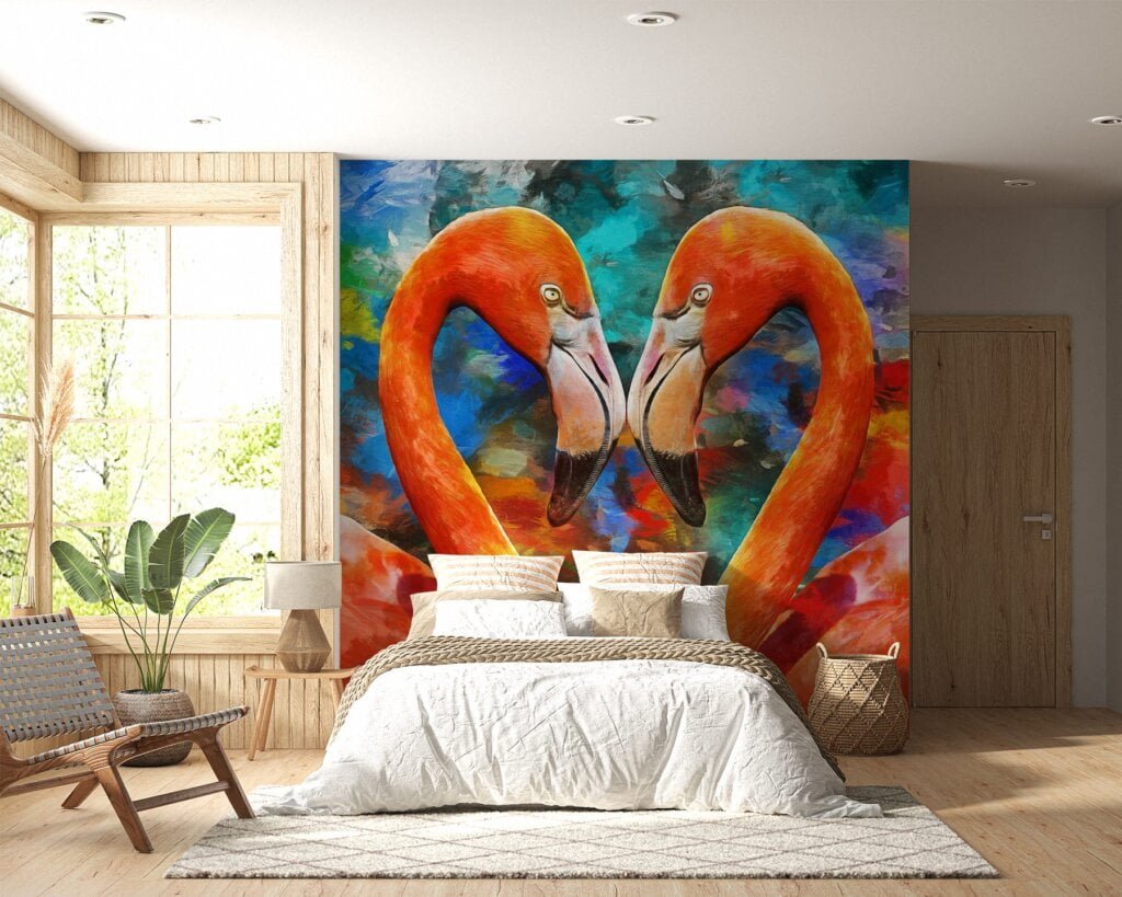 Waterproof mural capturing the essence of love and nature