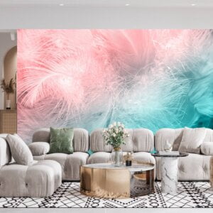 Room adorned with Feathers Wall Mural