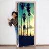 Las Vegas Palms on the Beach Door Sticker Peel & Stick Vinyl Door Wrap Art Décor