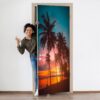 Sunset in Paradise Door Sticker Peel & Stick Vinyl Door Wrap Art Décor