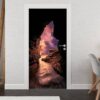 Flowing River in the Cave Door Sticker Peel & Stick Vinyl Door Wrap Art Décor