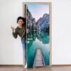 Spectacular Lake Mountain Door Sticker Peel & Stick Vinyl Door Wrap Art Décor